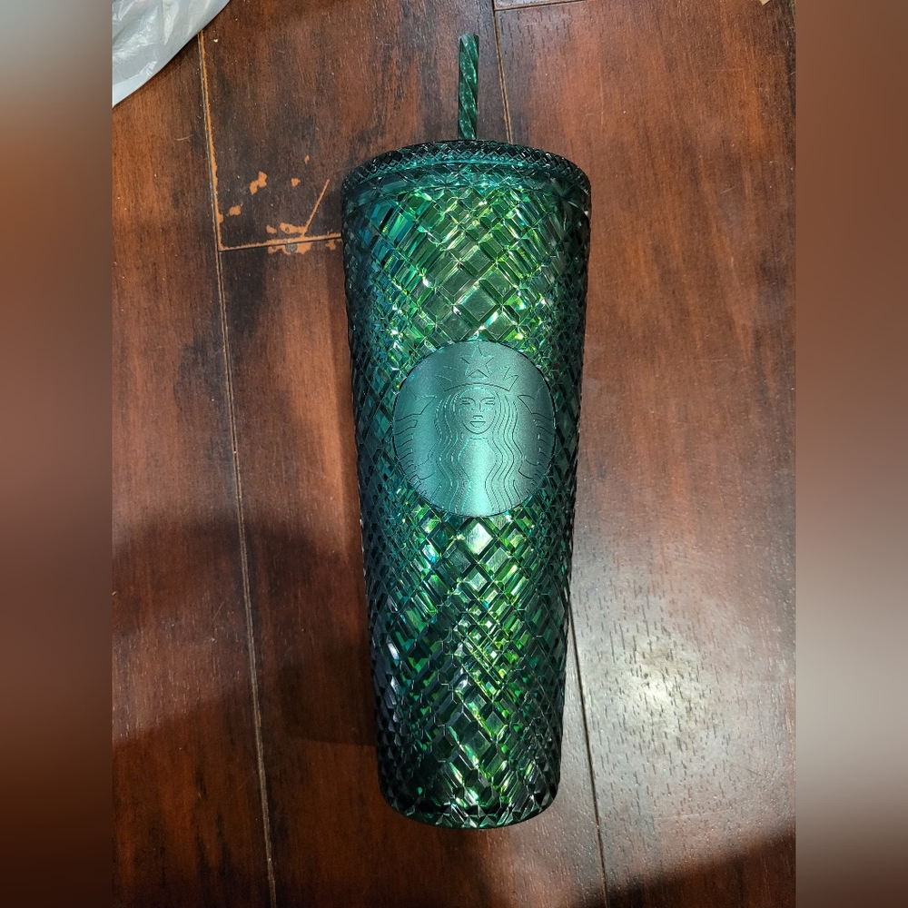 STARBUCKS March 2022 Spring Emerald Green Cold Cup Tumbler 24oz